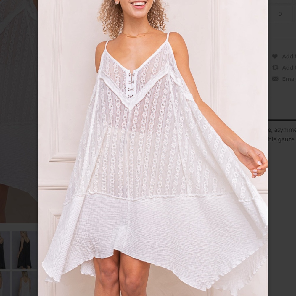 POL Vintage Sheer Lace Dress Women's Tank Dress Top SB46 - Picture 15 of 15